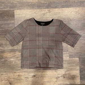 Topshop Short Sleeve Tweed Top